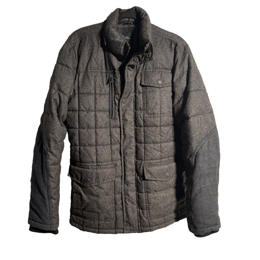 Marc Anthony Mens M Gray Quilted Jacket‎ SEE